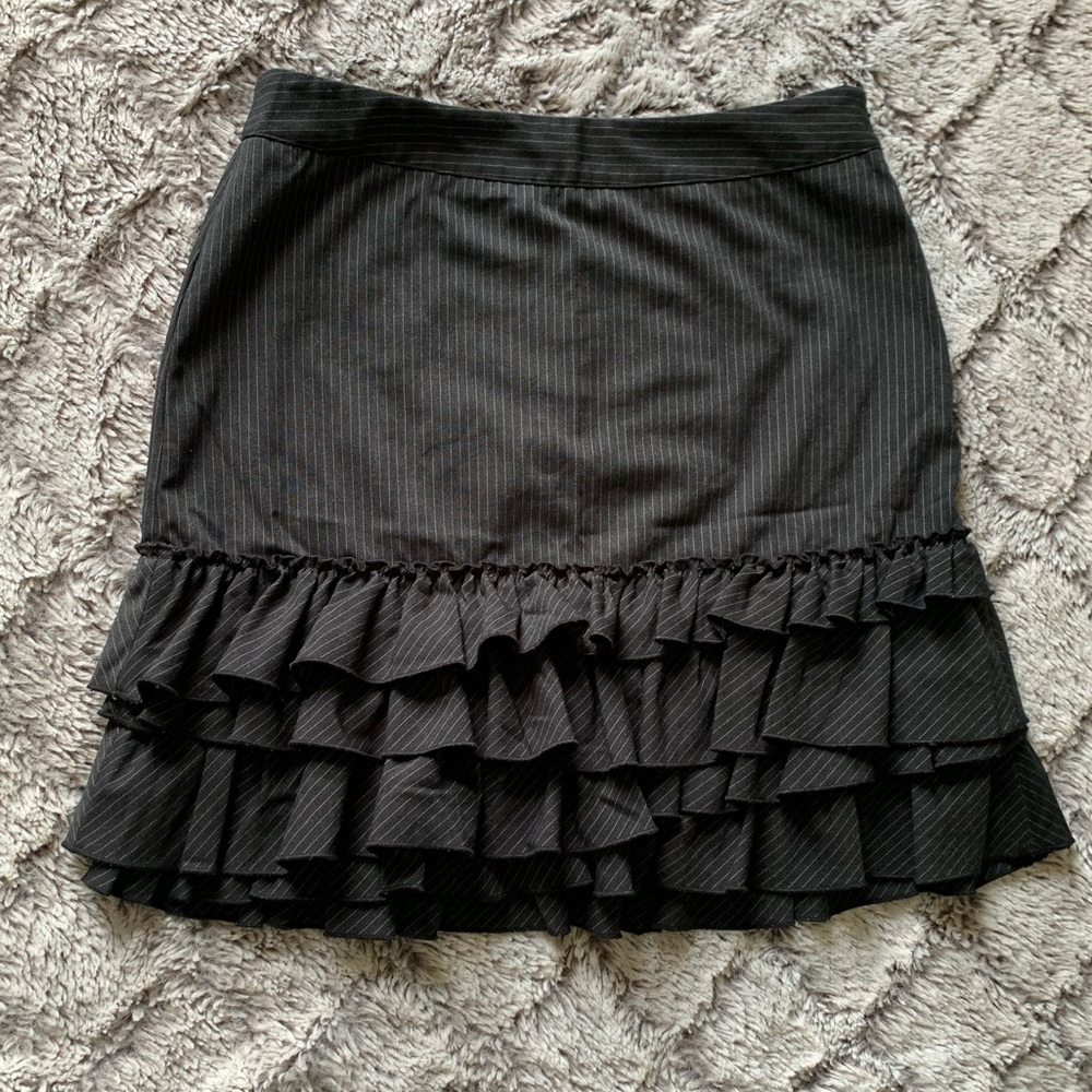 DKNY Black Ruffled Skirt